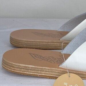 Ancient Greek Women’s Thais Sandals – White Vachetta Leather – Size 7